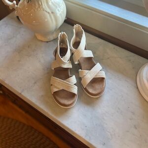 Beige Strappy Platform Sandals